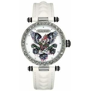 Marc Ecko Women's The Said White Leather Band Strap 40mm Watch